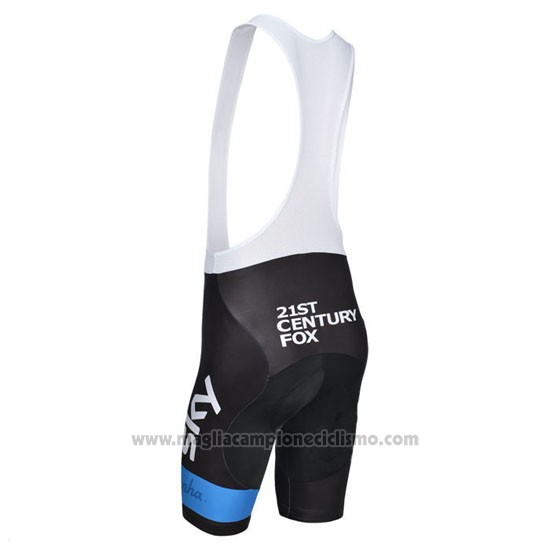 2014 Abbigliamento Ciclismo Sky Nero e Bianco Manica Corta e Salopette